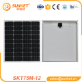 75w pequeño monocristalino panel solar precio india coche cámara solar